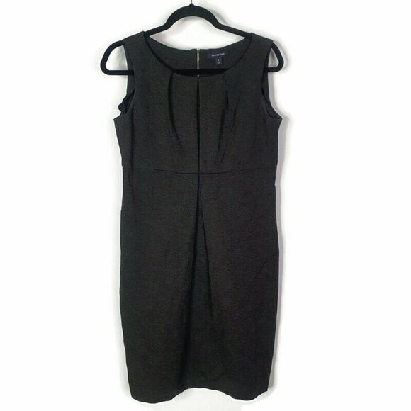 Lands End Sleeveless Ponte Knit Dress Career Size 8 Heathered Dark Gray - Picture 1 of 4